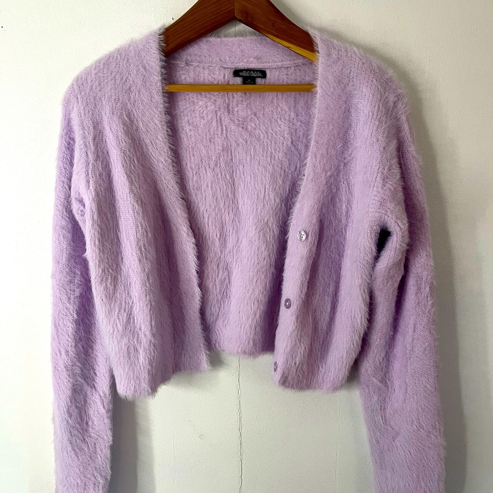 Fluffy Lavender Cardigan